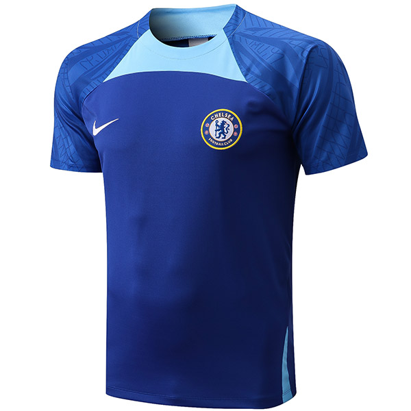 Chelsea training jersey soccer uniform men's shirt football short sleeve sport top t-shirt blue 2022-2023
